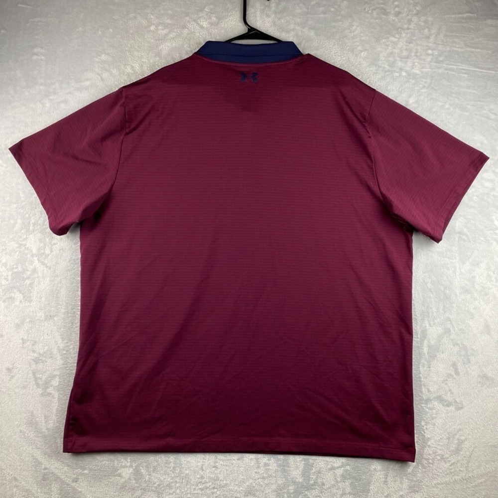 Under Armour Polo Mens 4XL Red Maroon Golf Shirt Performance Tech Stretch - Picture 5 of 9